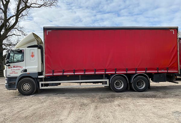 One of our curtain sided lorries